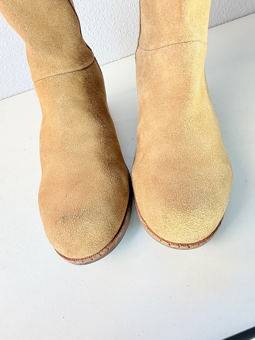 UGG Suede Ankle Boots Womens 11 Tan Block Heel Comfort Booties Winter Boots Cute - Picture 12 of 15